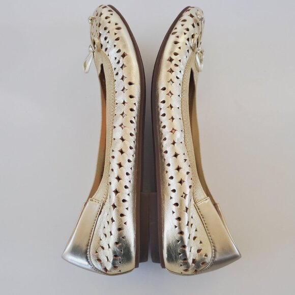 Vionic Spark Surin Gold Leather Slip On Cutout Arch Support Ballet Flats Size 8 - Picture 6 of 15